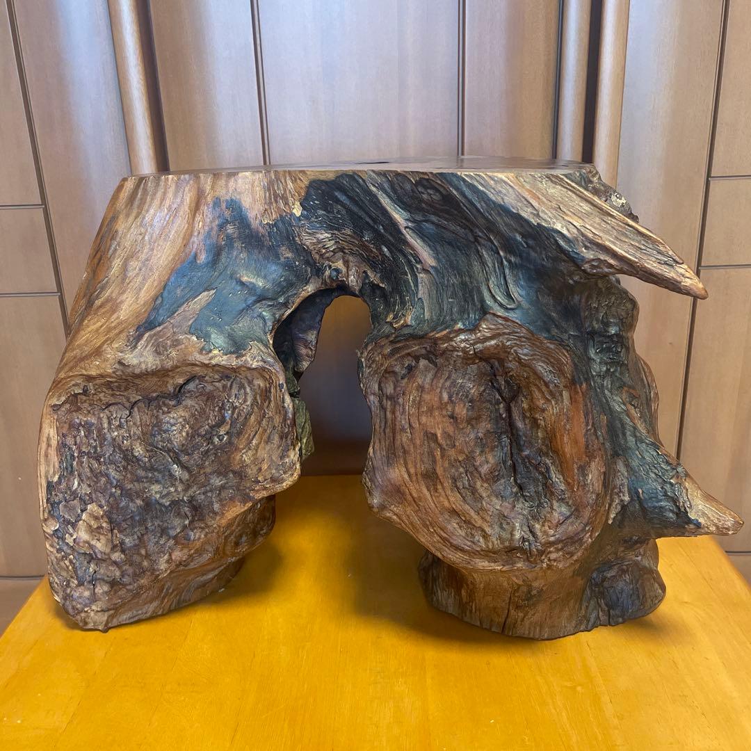 天然木 大型 花台 切り株 台座 飾り台　木工芸品