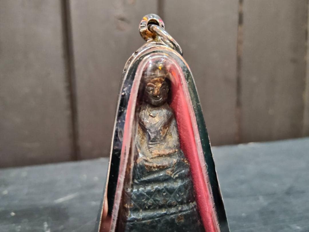 【大変貴重】銀箔製　釈迦如来像　プラクルアン　19世紀　アンティーク