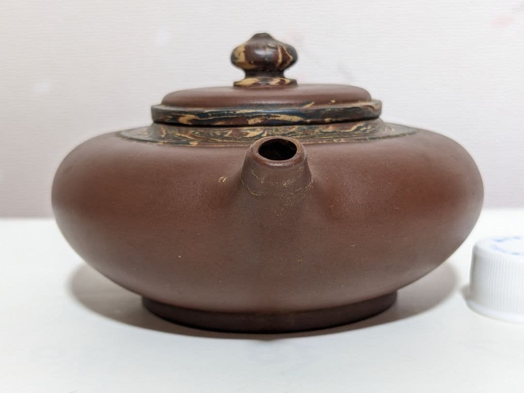 ♦中国 紫泥 茶壺 古玩 宜興窯？タタラ作りアンティーク 骨董品 コレクション
