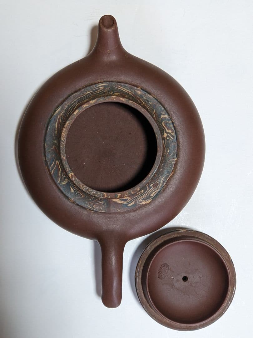 ♦中国 紫泥 茶壺 古玩 宜興窯？タタラ作りアンティーク 骨董品 コレクション