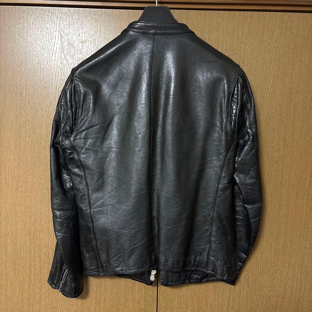 LITHIUM HOMME 黒レザー シングルライダースジャケット