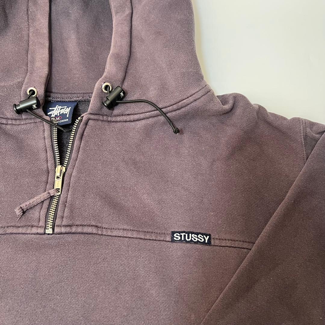 old stussy 紺タグ フーディ パーカー ネイビー M ジップ