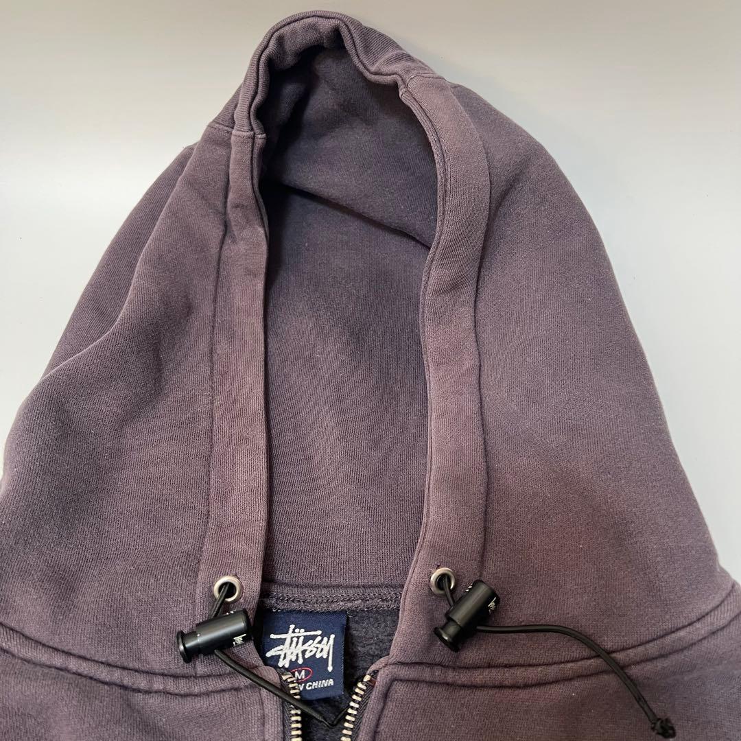 old stussy 紺タグ フーディ パーカー ネイビー M ジップ