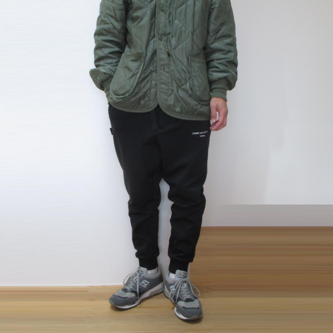 コムデギャルソンオム ロゴ入りサルエルジョガーパンツ ブラックS 裏フリース