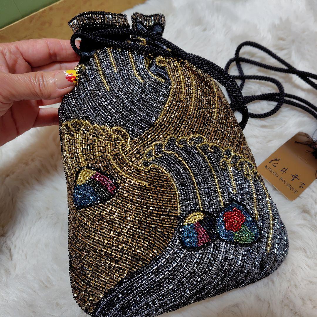 kai3点セット★花井幸子　ビーズ刺繍 　信玄型巾着