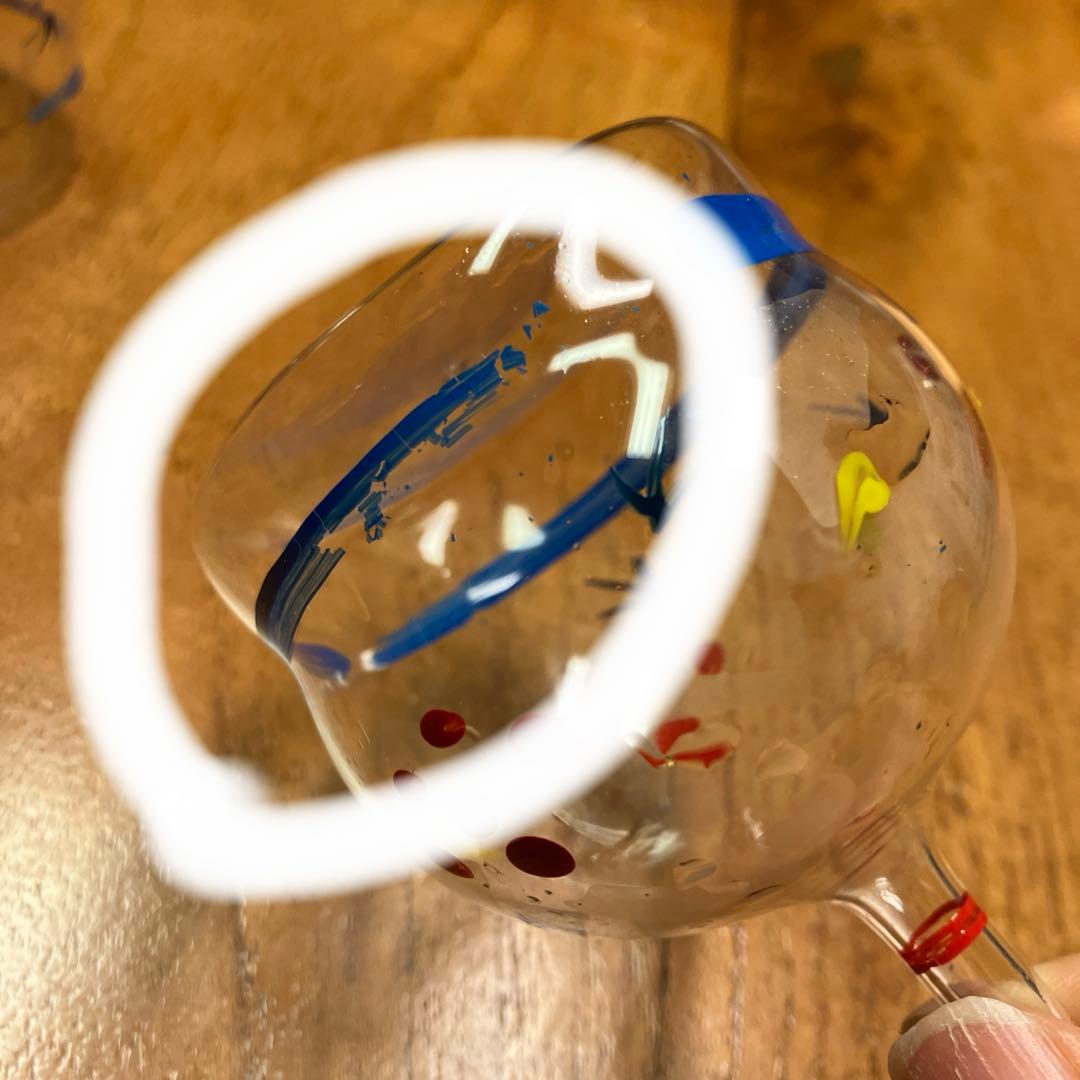 博多民芸　ちゃんぽん　小川勝男作　2個セット　ガラス製ビードロ　ぽっぺん　花