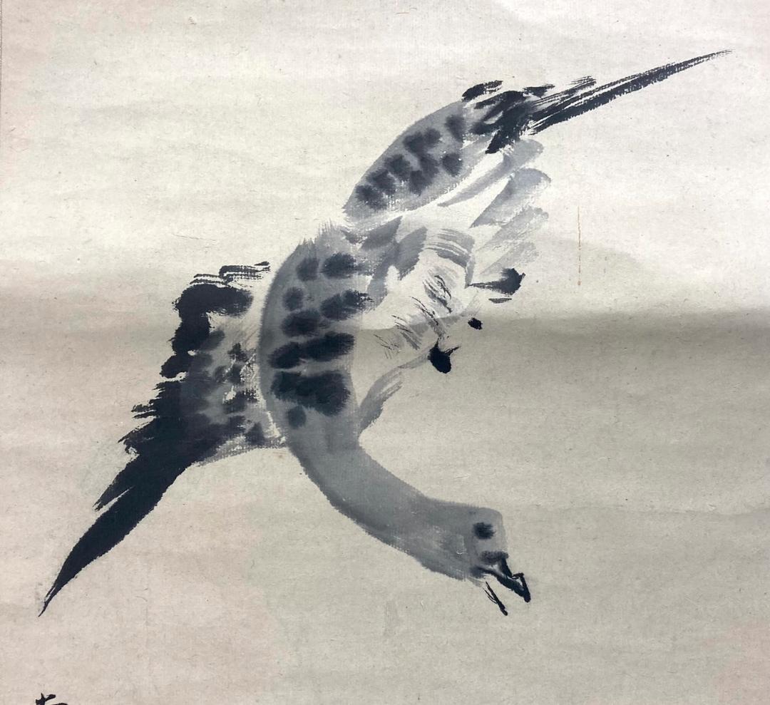 狩野常信「布袋に蘆雁」掛軸 三幅 紙本：江戸幕府 御用絵師