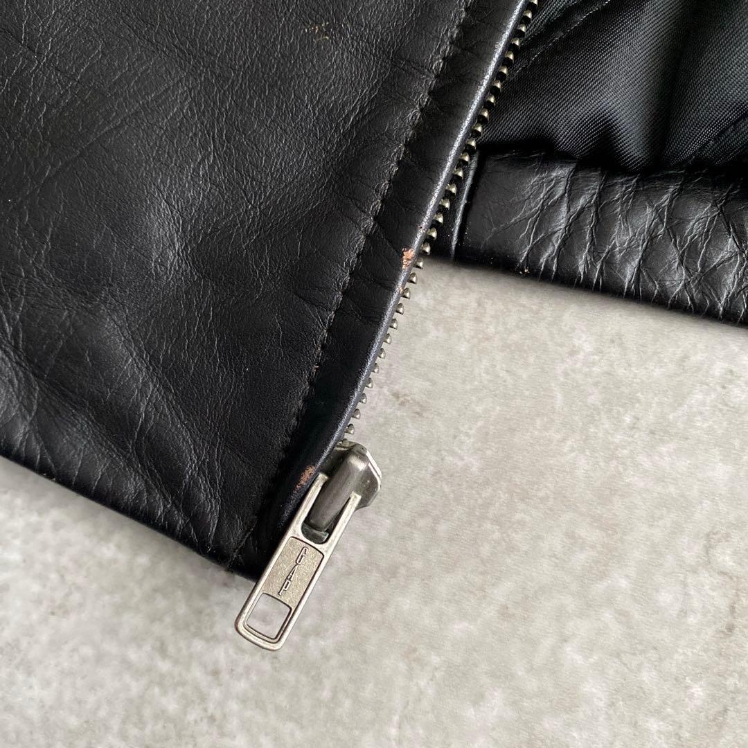 革質 極上 90s 00s GAP 茶芯 レザー ジャケット XL 黒 ブラック