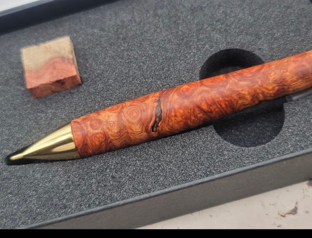 極上花梨瘤杢　紅白　新品　こぶた工房　シャープペンシル0.5