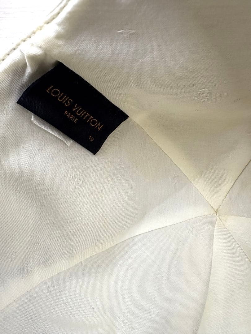 【美品】Louis Vuitton レザー　キャップ　帽子　モノグラム　ホワイト