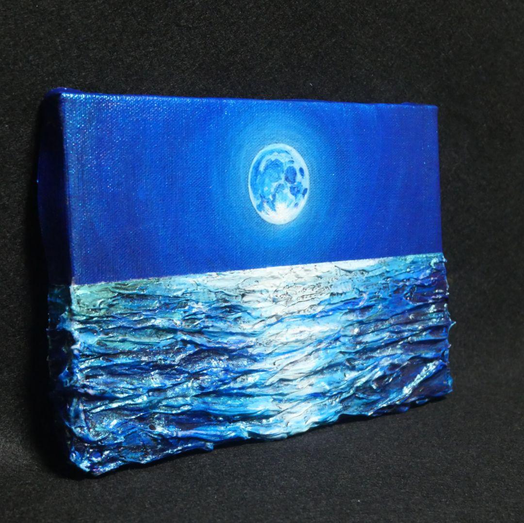 油絵 油彩 油彩画 絵 絵画 SM号【青い満月】