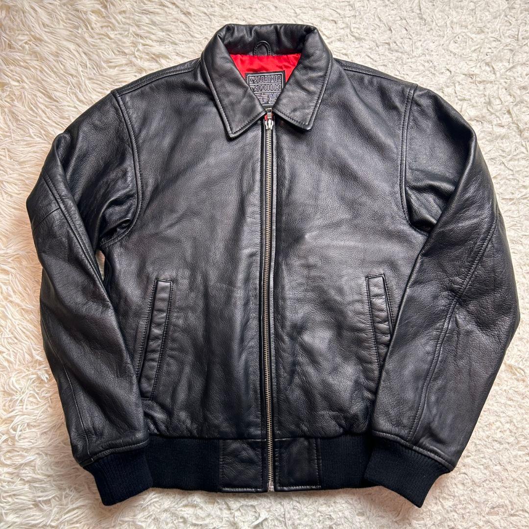 【美品】KADOYA キャロルタイプ ライダースジャケット レザージャケット 黒