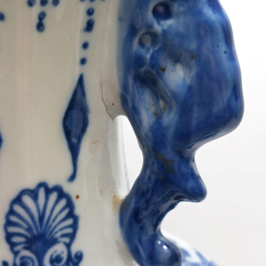 ues-120 中国 染付 双耳付花瓶 高さ30㎝