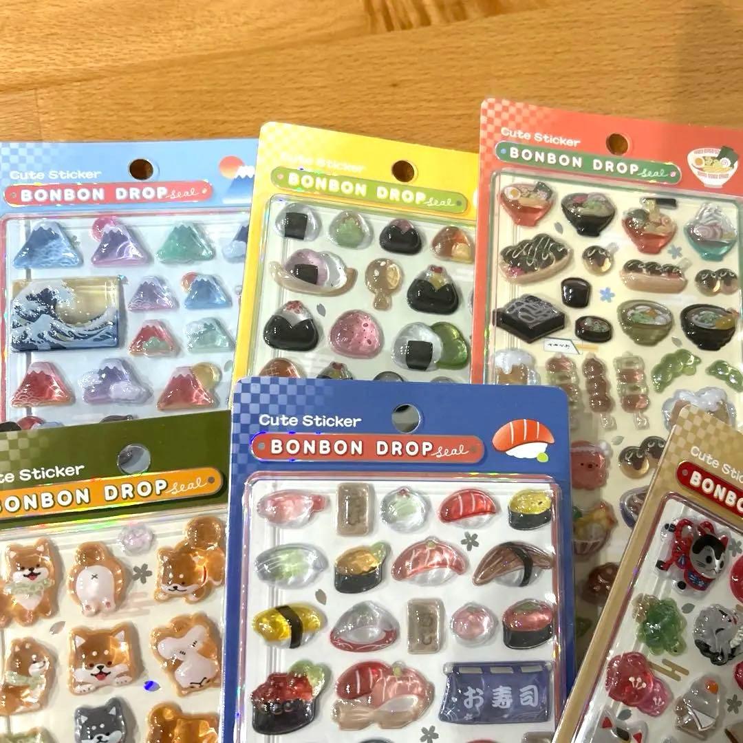 ボンボンドロップシール 10枚セット和柄