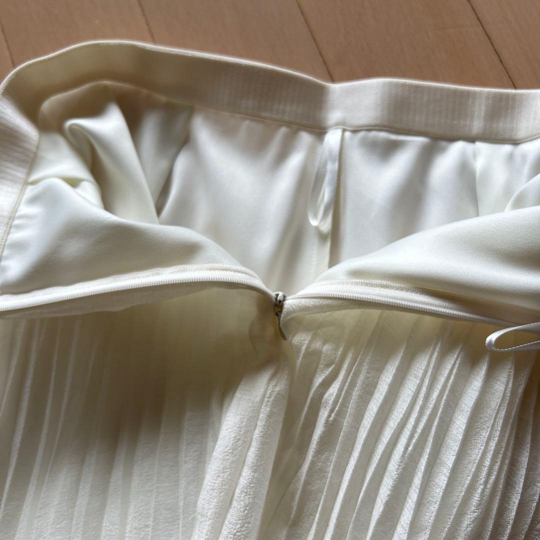 【タグ付き】お値下げ ANAYI スパンオーガンジープリーツスカート 38 白