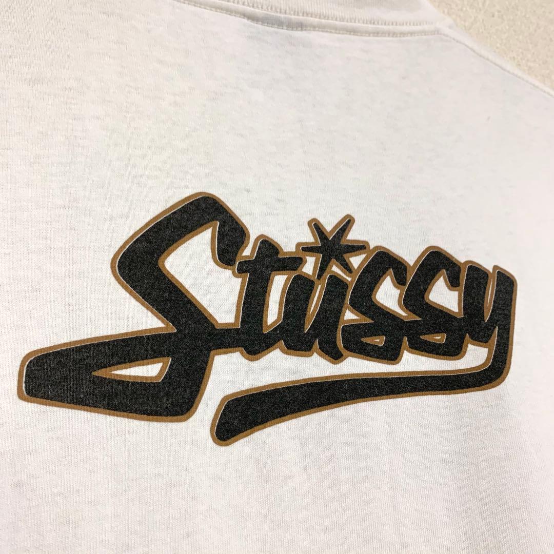 80s 後期 STUSSY 黒タグ USA製 cursive 筆記体 Tシャツ