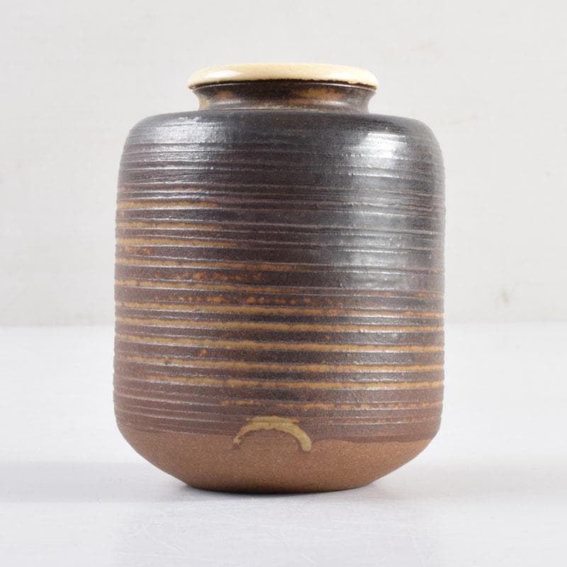 茶道具　渡辺伸治造　名物　円乗坊肩衝写　茶入　仕覆付　共箱　V　8965