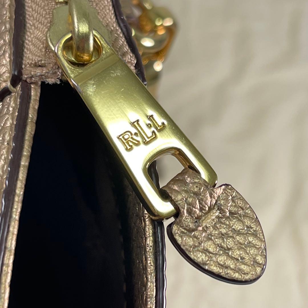 【natsu 様✨】ローレンラルフローレンレディースハンドバッグ2WAY希少ゴー