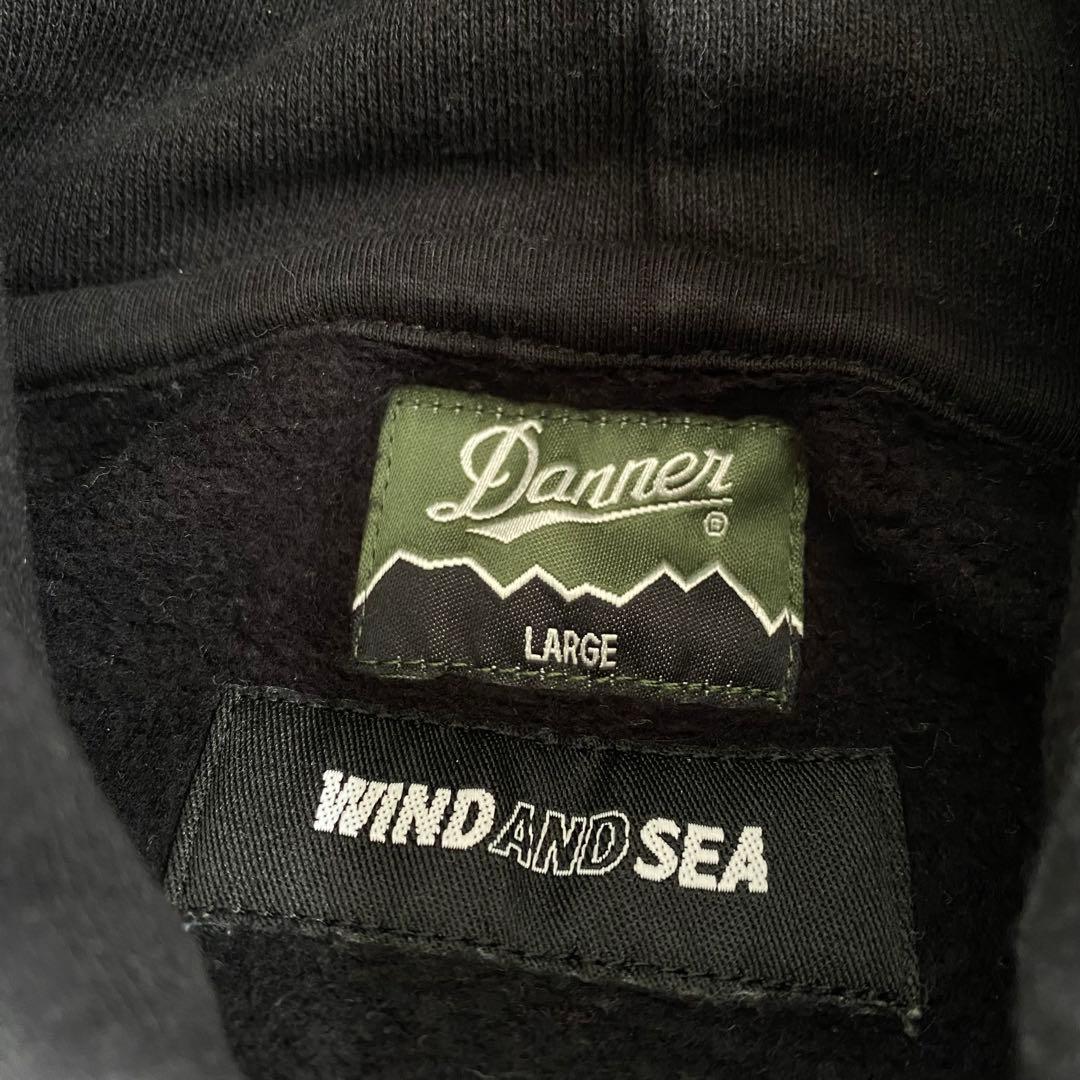 ウィンダンシー ダナー コラボ パーカー バックロゴ 黒 L パイル 希少 レア