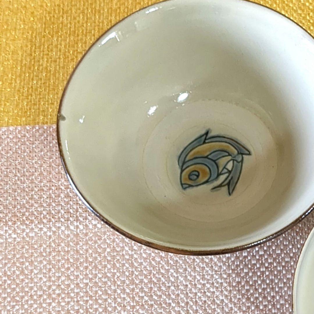Niko様❢　沖縄やちむん　壺屋焼 丼 深鉢 魚紋 宮城須美子　レア✨️　未使用