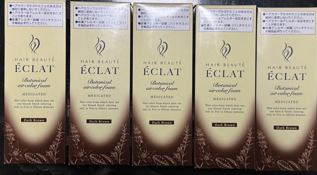 ヘアボーテエクラ ボタニカルエアカラーフォームEX 80gx5本 ダークブラウン