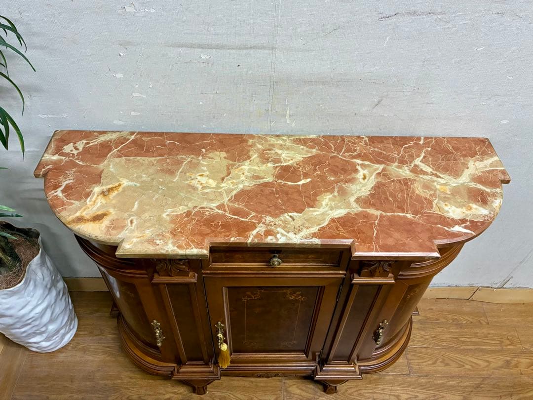 管396☆イタリア製☆アンティーク☆ヴェローナクラシック☆大理石☆サイドボード