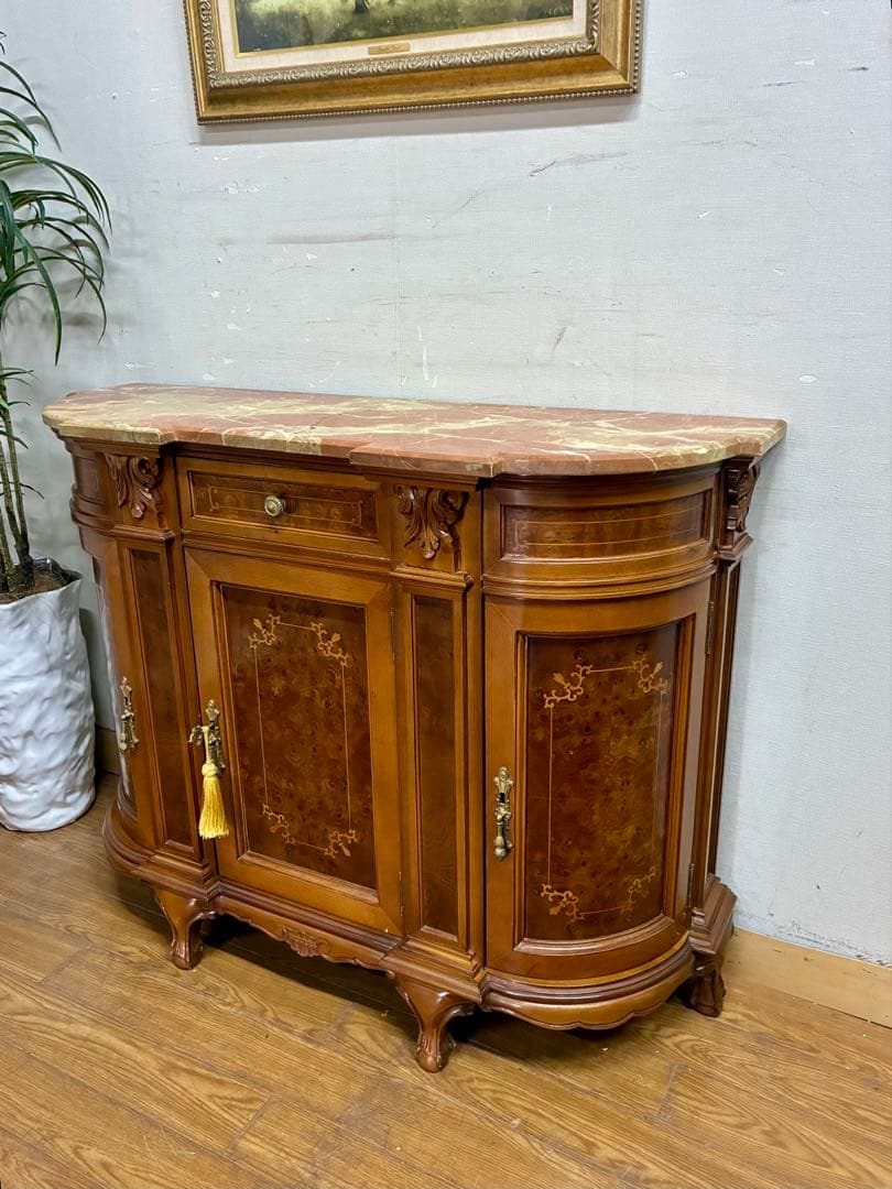 管396☆イタリア製☆アンティーク☆ヴェローナクラシック☆大理石☆サイドボード