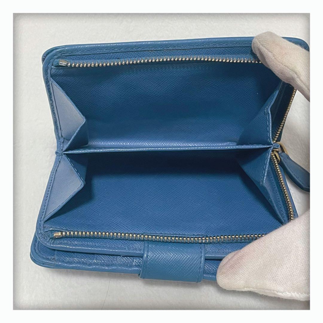 12/26削除‼️ 大人気カラー✨ PRADA プラダ サフィアーノ 二つ折り財布
