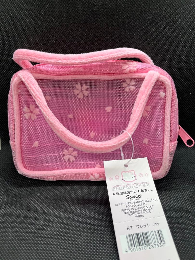 【新品未使用】桜　キティ　メッシュ　ウインク　財布　レトロ