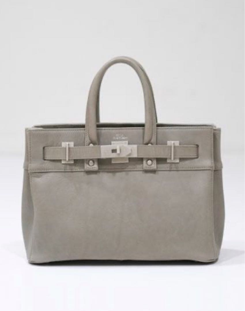 M.U.L. グレー レザーハンドバッグ