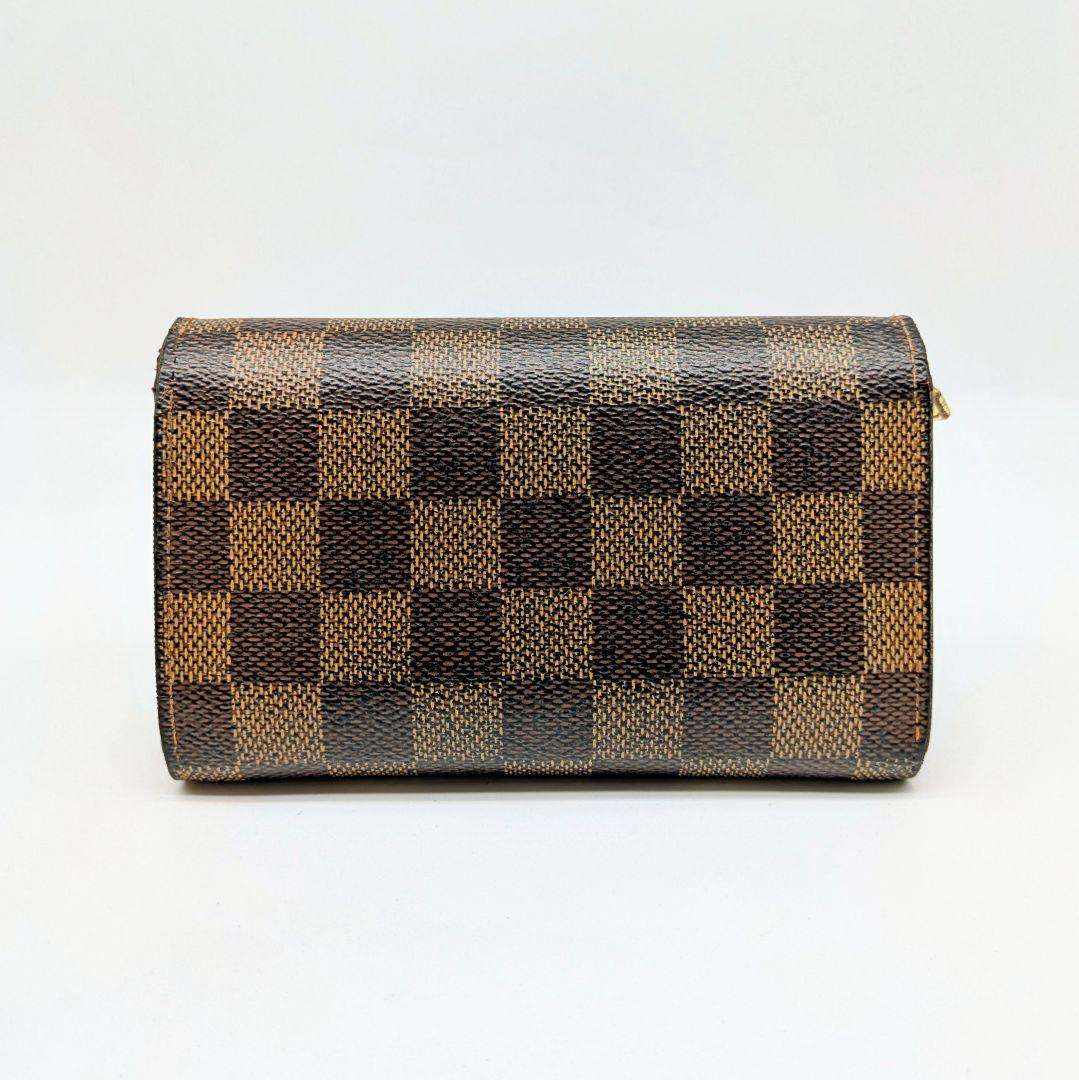 【美品】ポルトフォイユ・トレゾール ダミエ2つ折り財布 ルイヴィトン