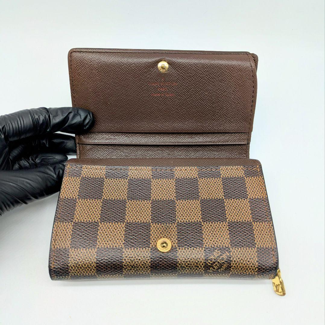 【美品】ポルトフォイユ・トレゾール ダミエ2つ折り財布 ルイヴィトン