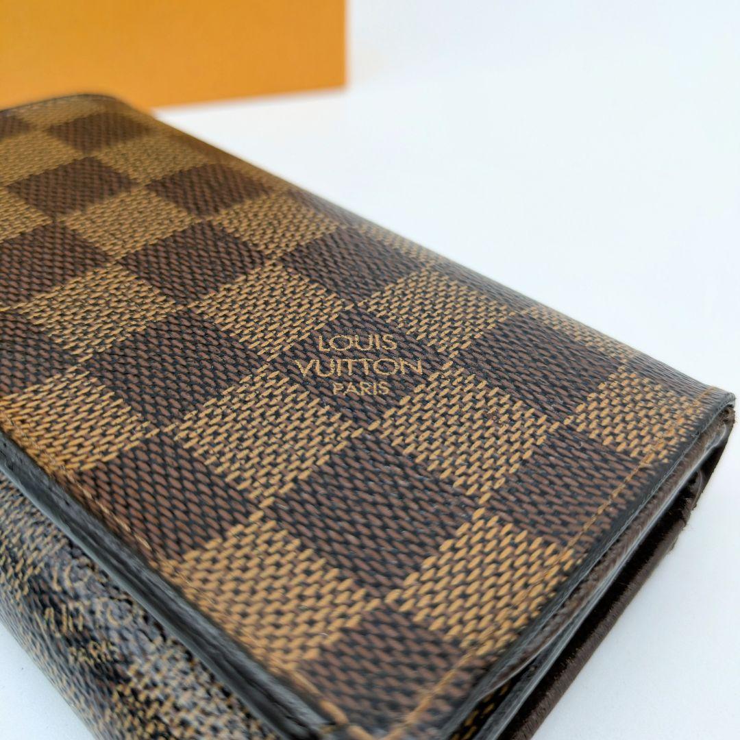 【美品】ポルトフォイユ・トレゾール ダミエ2つ折り財布 ルイヴィトン