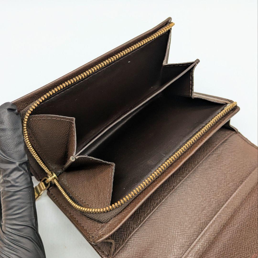 【美品】ポルトフォイユ・トレゾール ダミエ2つ折り財布 ルイヴィトン