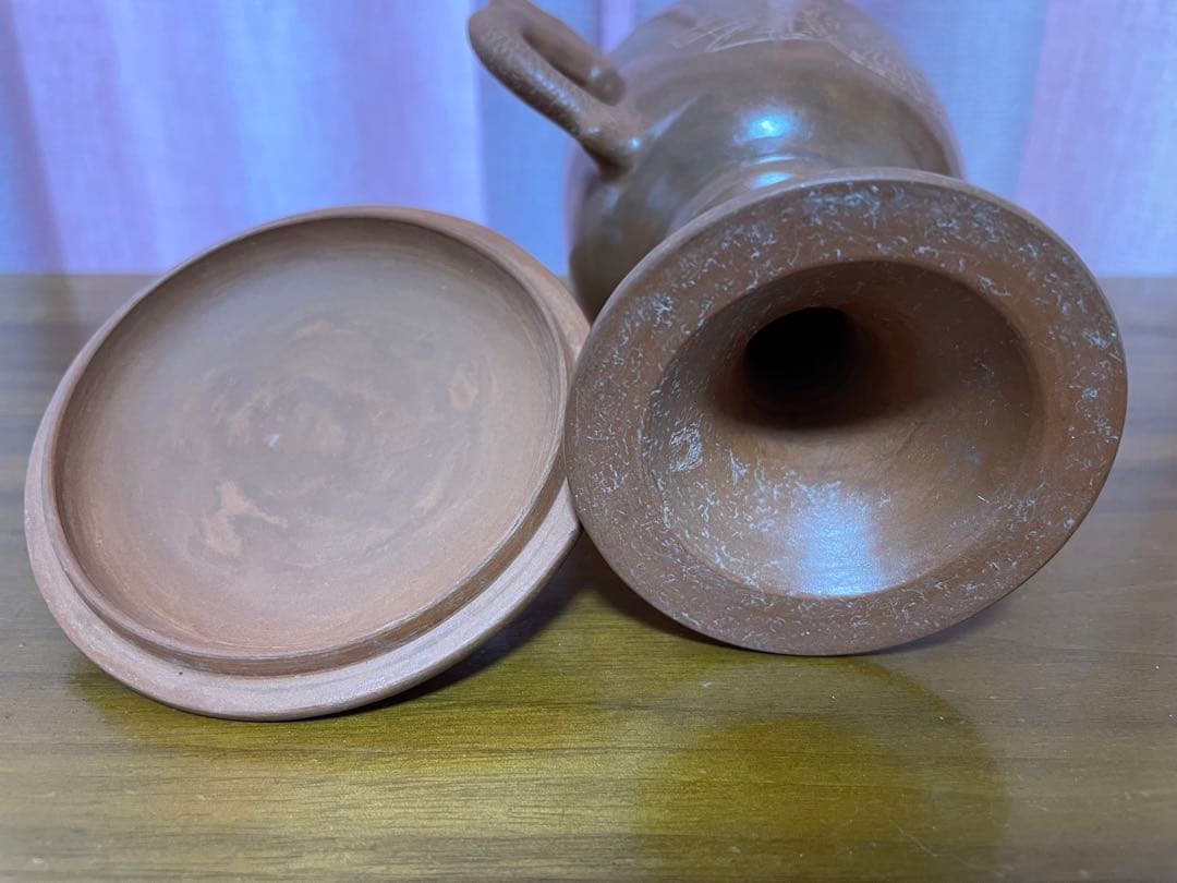 中国美術　朱泥　置物