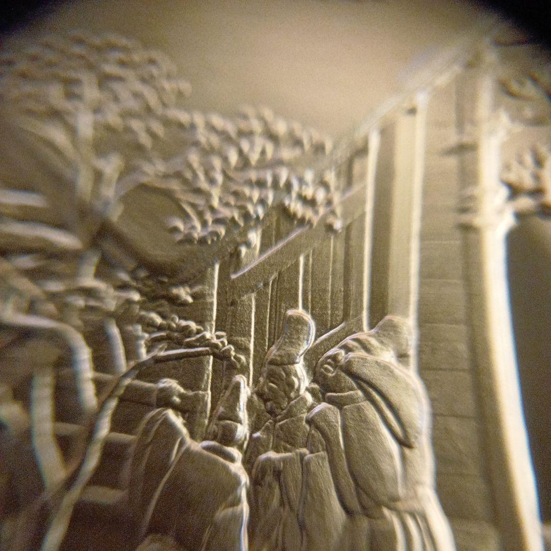 松本徽章工業　特別郵趣　金属工芸品　純銀金張　国際文通週間　伴大納言絵巻