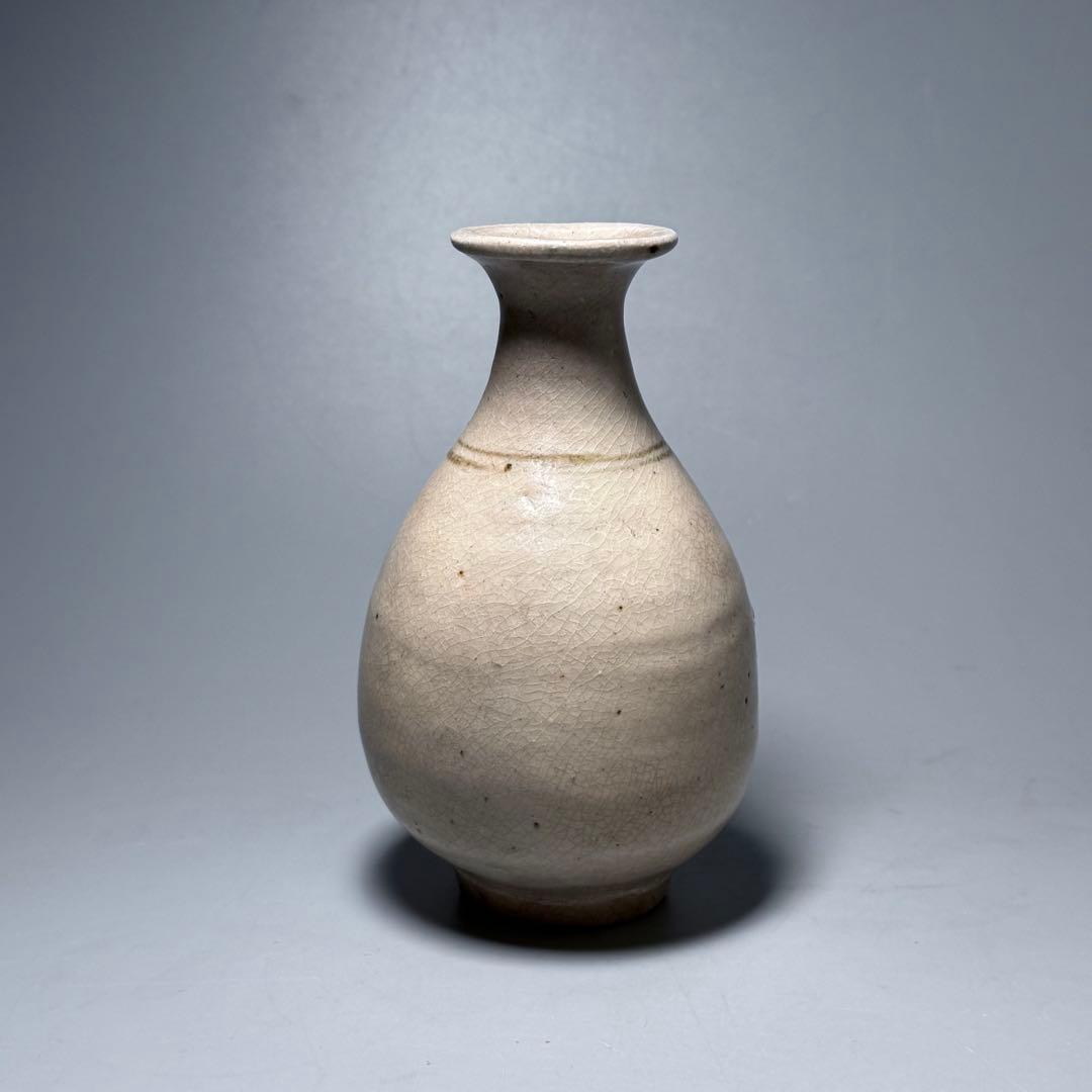 李朝　粉青沙器　鉄絵葡萄文徳利　古美術　蒐集家放出品　高さ14cm　朝鮮美術