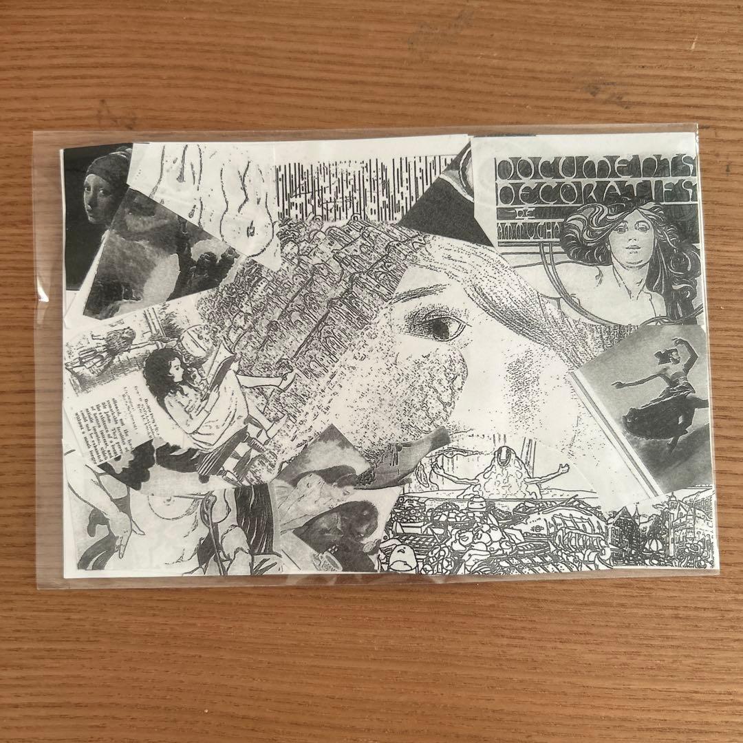 モノクロ コラージュアートポストカード