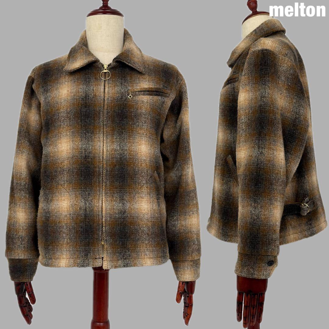 melton 70s ビンテージ USA製 オンブレ ウールジャケット メルトン