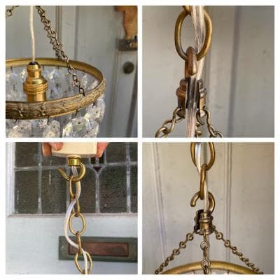 フランスアンティーク　クリスタルビーズ シャンデリア　小さな照明　天井照明