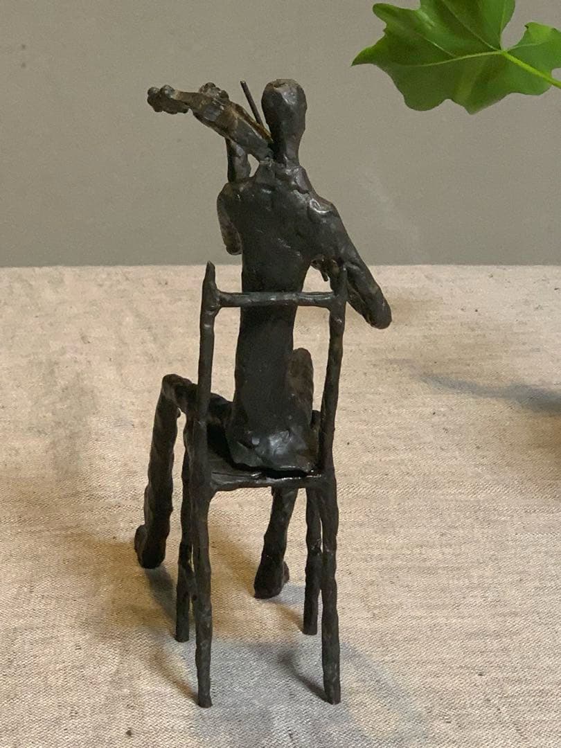 室内楽の情景 ヴァイオリン奏者 オブジェ　重厚 置物　ヴィンテージ