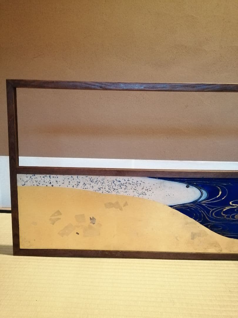 【茶道具】流水金箔ちらし絵風炉先　風炉先屏風　風炉先214
