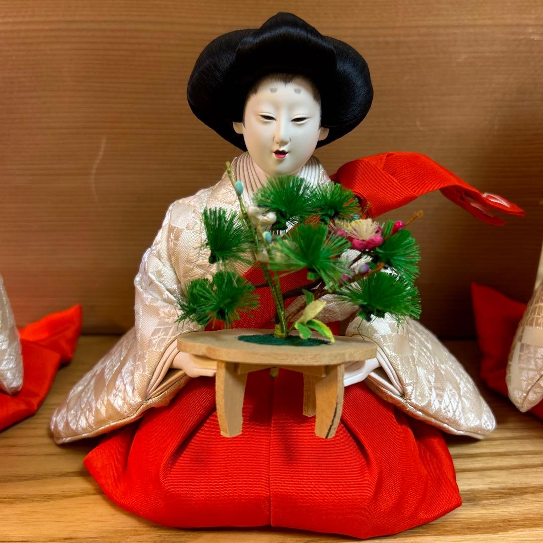 雛人形　三人官女　京人形　松屋　有職　桐箱付き