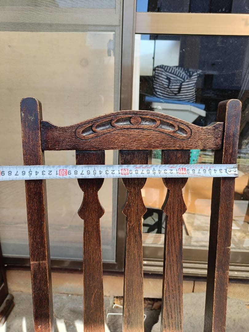 キ*ル様 アンティークチェア イギリス系 木製スラットバック椅子3脚セット