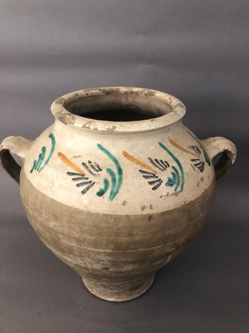 スペイン骨董　両耳壺　花瓶　アンティーク