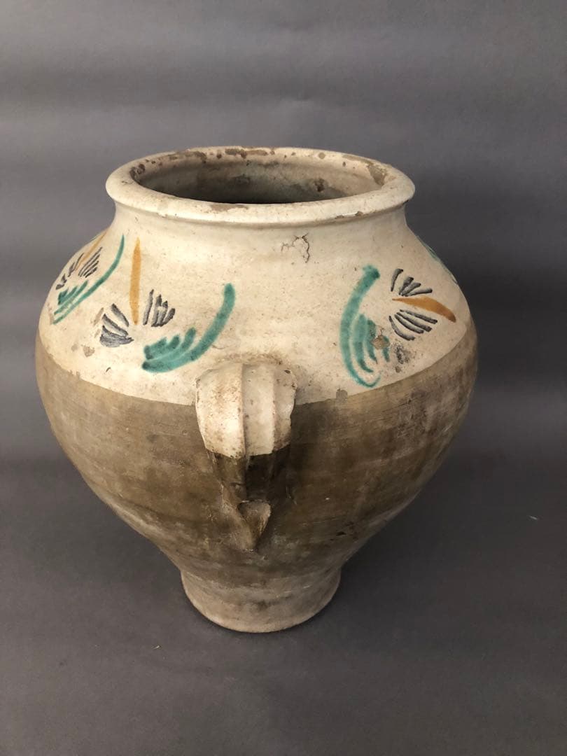 スペイン骨董　両耳壺　花瓶　アンティーク