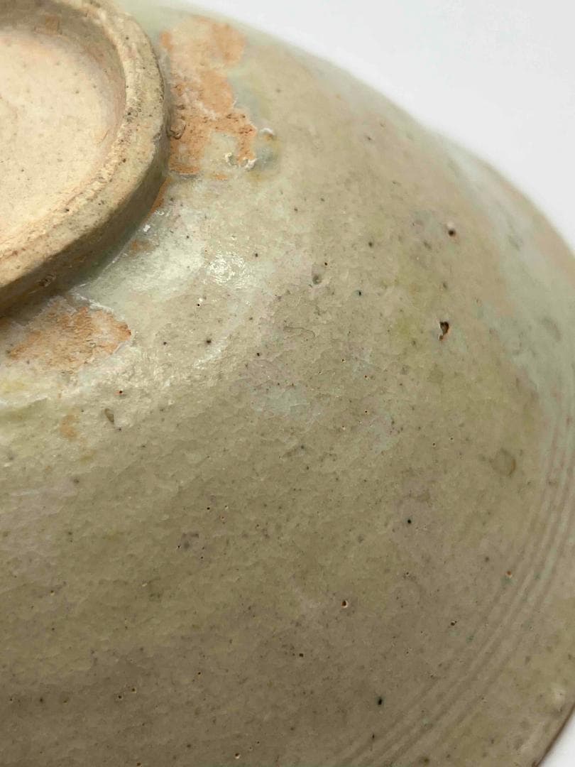 北宋時代　定窯　白釉模印花文茶碗　青磁　【旧家蔵出し】　影青(D-92)