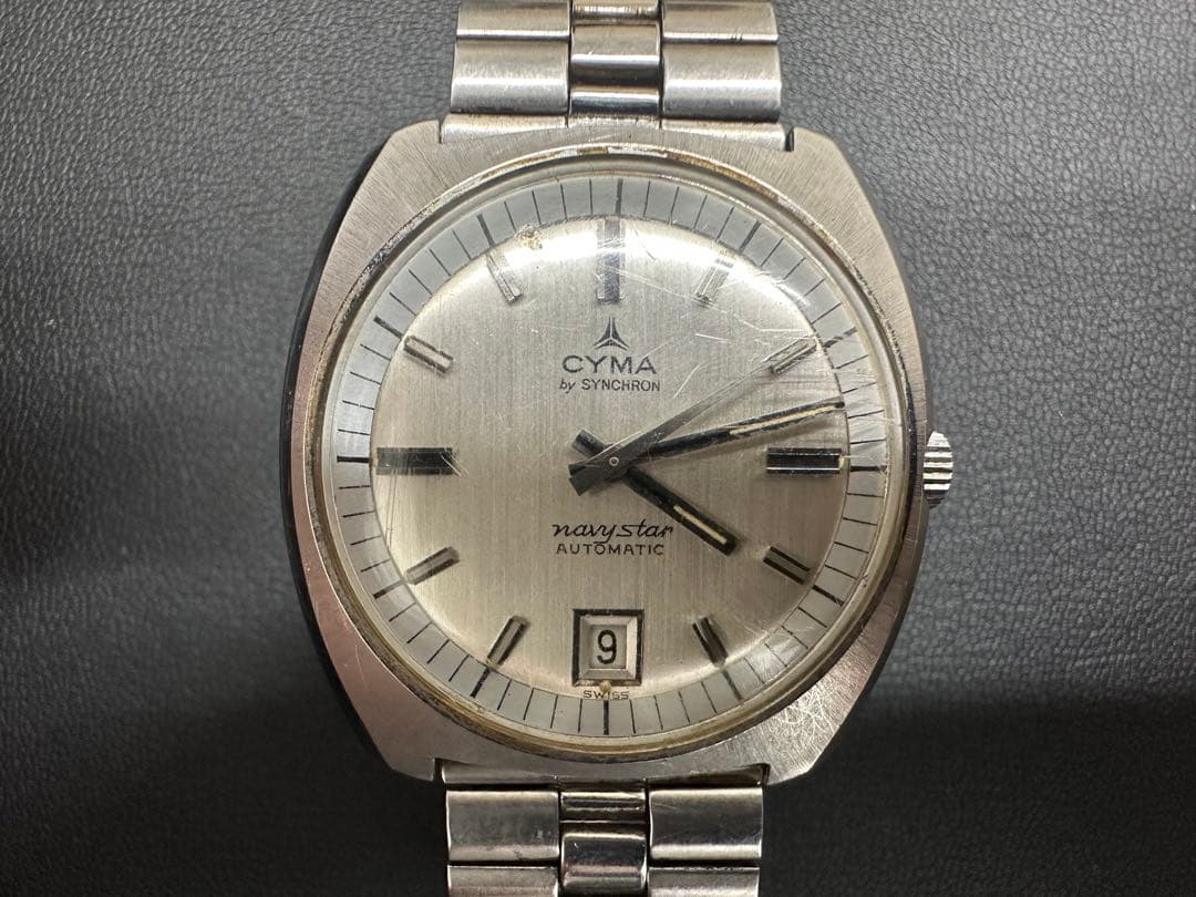 D*e様 希少 シーマ CYMA by SYNCHRON ネイビースター 自動巻