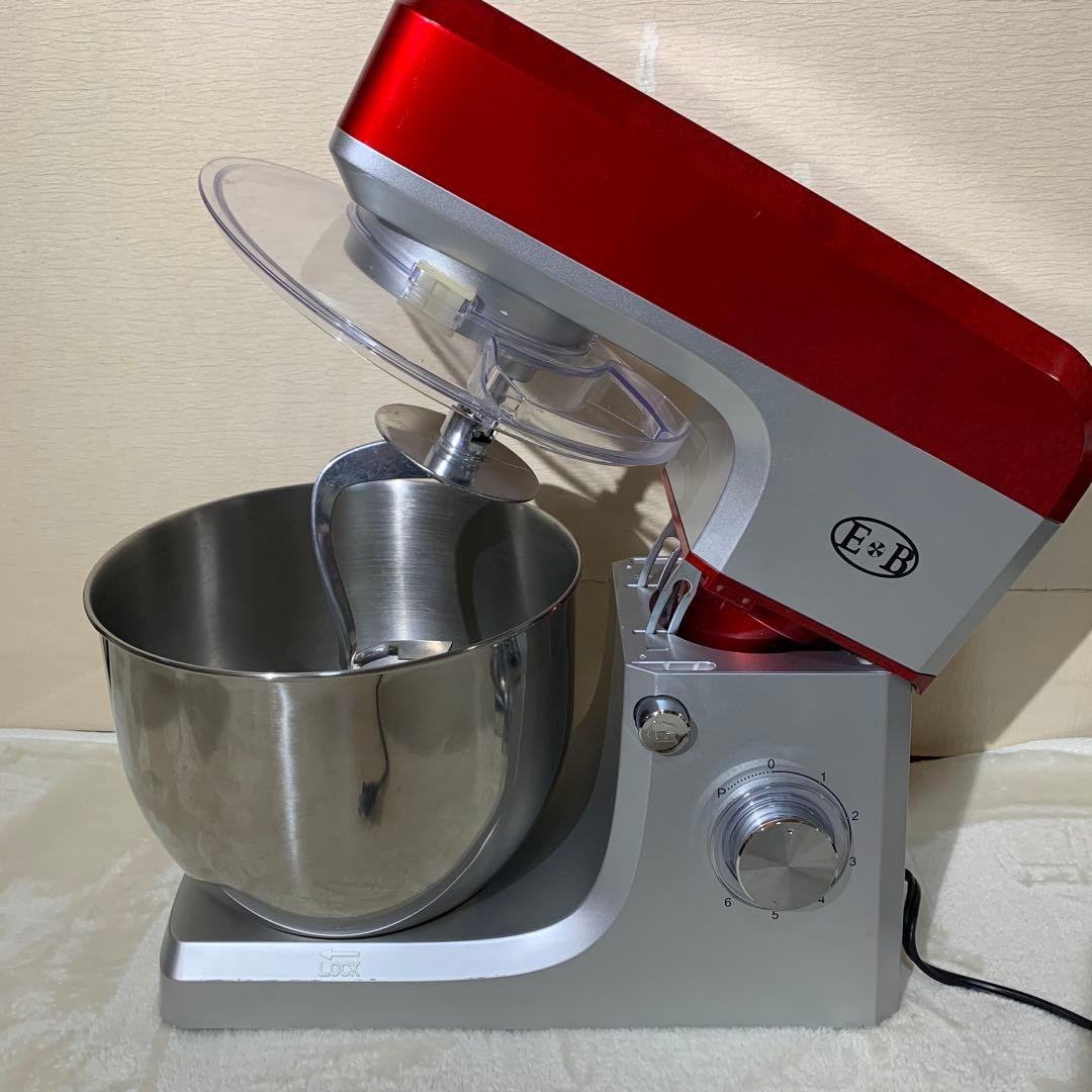 ★E＊B 大容量ミキサー 7L赤 シルバー ステンレスボウル EB-1701X★