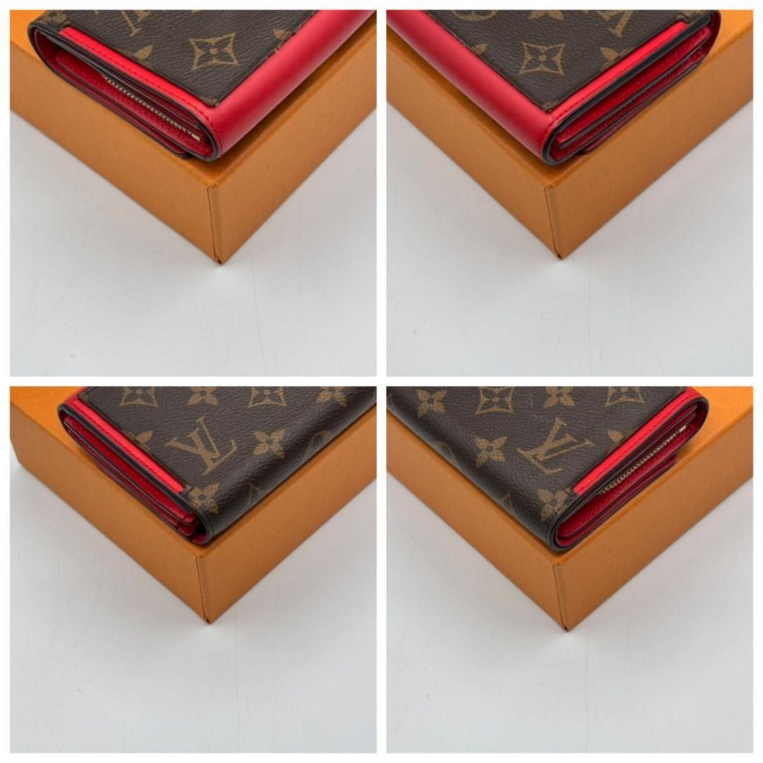 美品 ルイヴィトン モノグラム フロール コンパクト 折り財布 赤 コンパクト